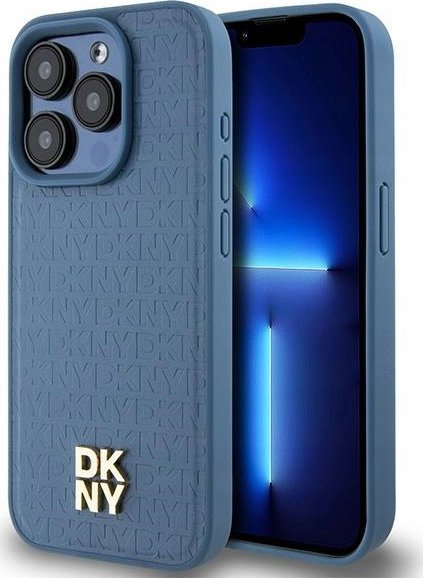 Mbulesë telefoni DKNY DKHMP15LPSHRPSB, për iPhone 15 Pro 6.1", hardcase lëkure, blu