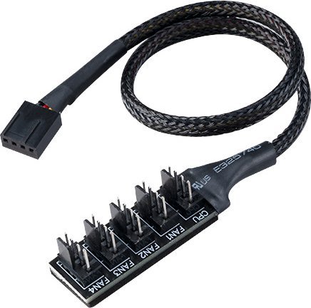 Сплитер за ладилник Akasa FLEXA FP5H PWM, 5 порти, 12V 2A, црн
