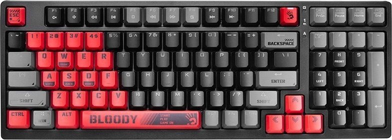 Tastierë mekanike A4Tech Bloody S98 Sport, RGB, me kabllo USB, e zezë me të kuqe