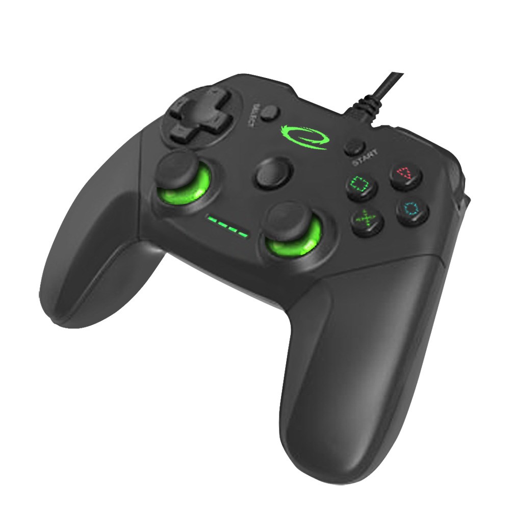 Gamepad Esperanza Vanquisher Pad EGG110K, me vibrim, për PS3 dhe PC, i zi