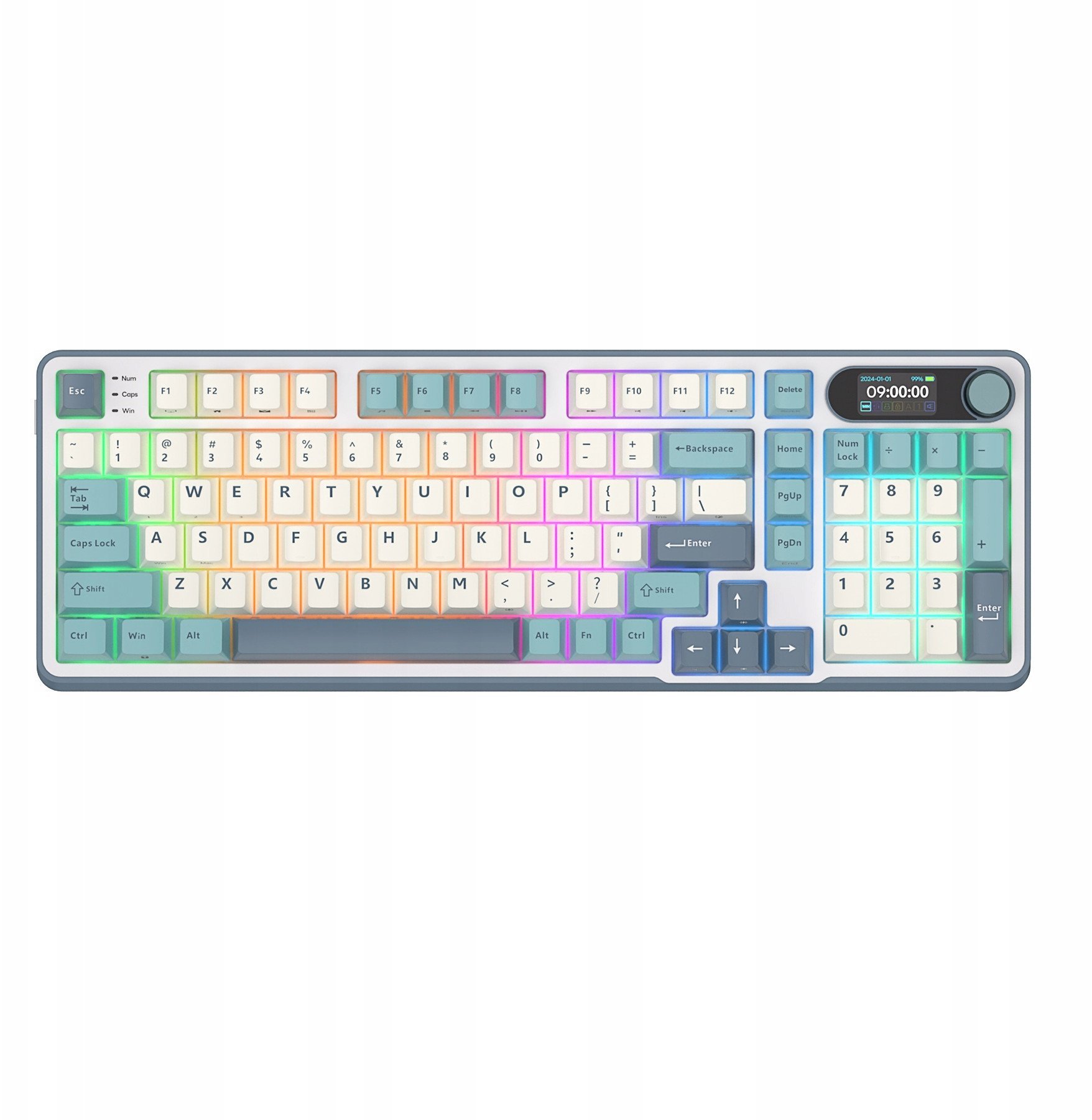 Tastierë mekanike RK ROYAL KLUDGE S98, 98 taste, RGB, BT 5.0 2.4G USB C, e zezë