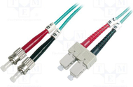 Kabllo fibër optike Digitus DK-2512-01/3, ST në SC, 1m, Multimode Duplex OM3, gri