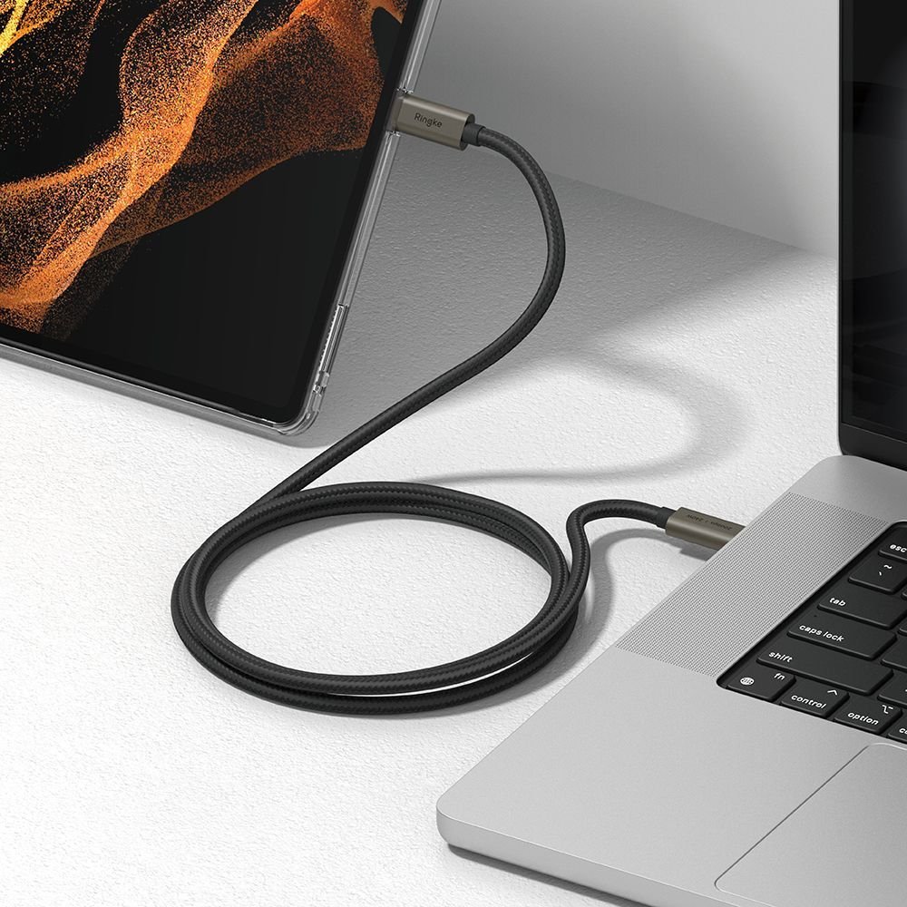 Kabllo USB C Ringke, Type C në Type C, USB 3.2 Gen 2x2, 1m, e zezë