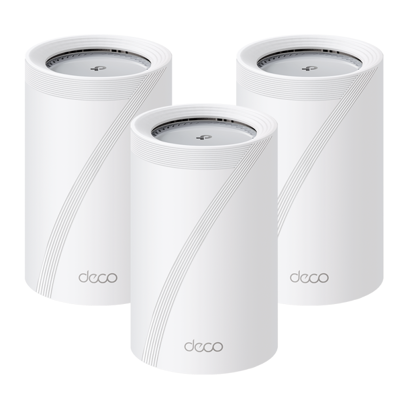 Sistem mesh Wi-Fi TP-Link Deco BE65 Pro, 3 pack, Wi-Fi 7 tri band, i bardhë