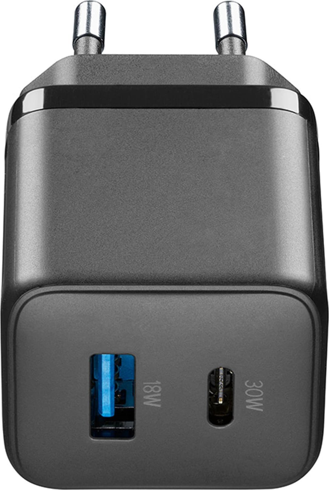 Karikues rrjeti Cellularline USB Charger Multipower Micro 30W GaN, 2 porta, i bardhë