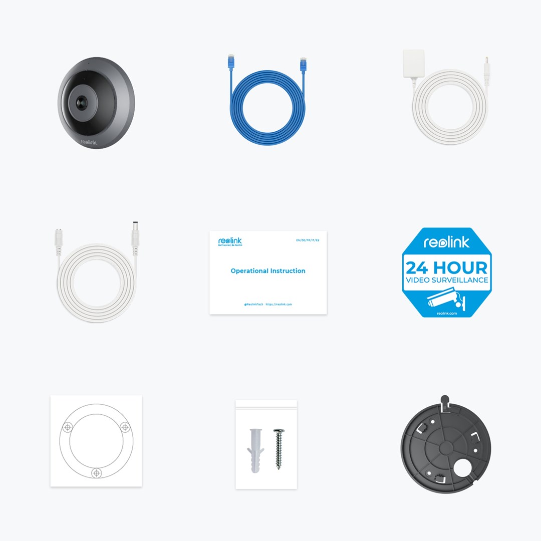 Kamerë IP Reolink Fisheye Series W520, 6MP, Wi-Fi, e zezë