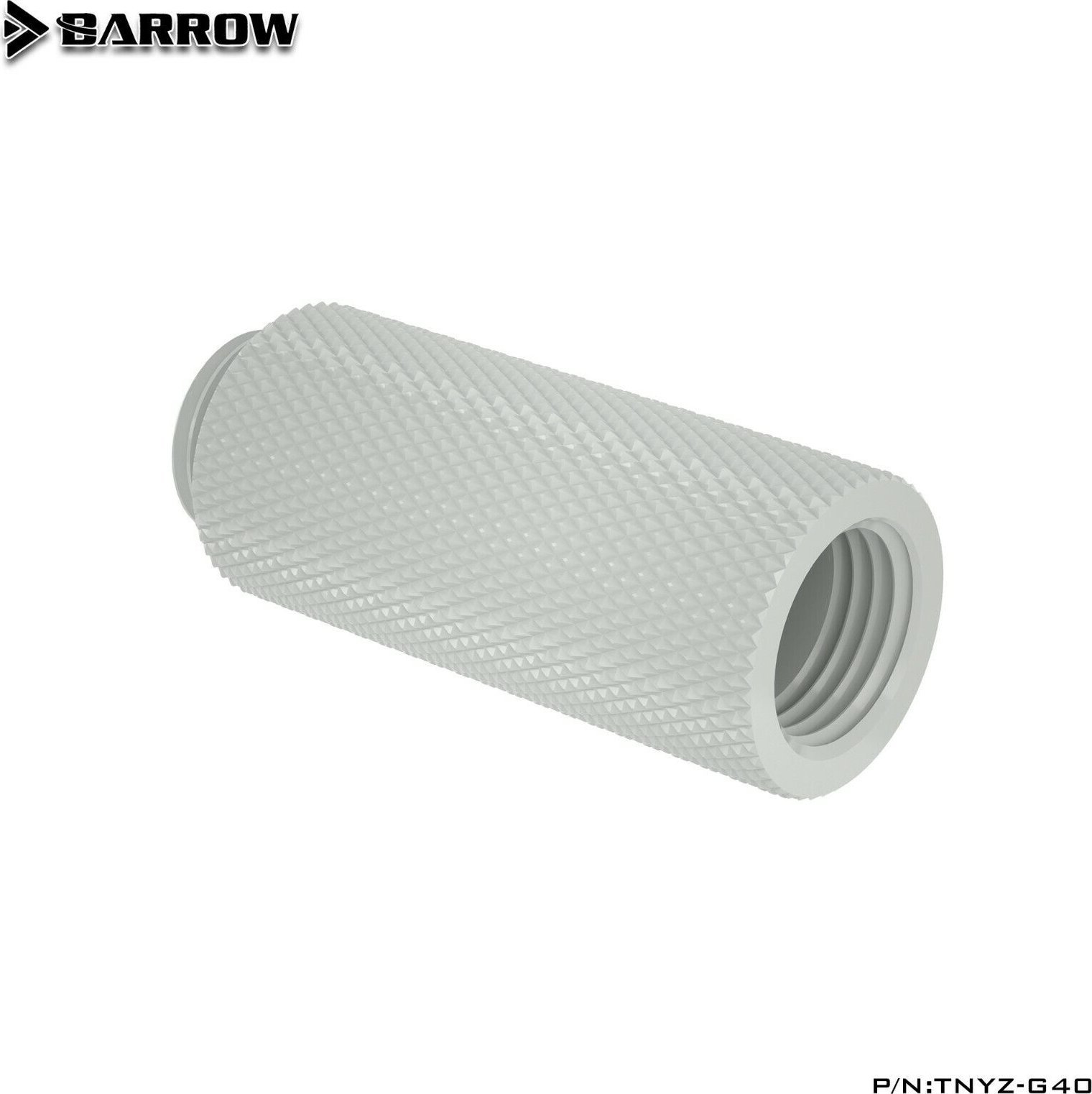 Adapter zgjatues Barrow 40mm, G1/4 mashkull në femër, i bardhë
