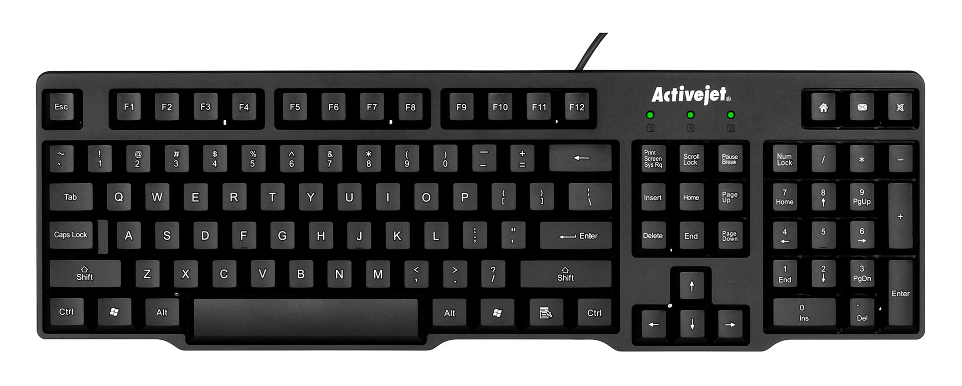 Tastierë Activejet K-3021, USB, e zezë