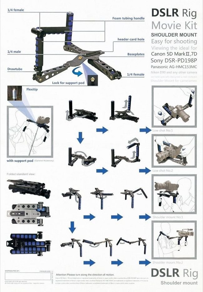 Stabilizator dore Micnova Tripod Steadycam, për DSLR dhe kamera video, aliazh çeliku dhe alumini, i zi