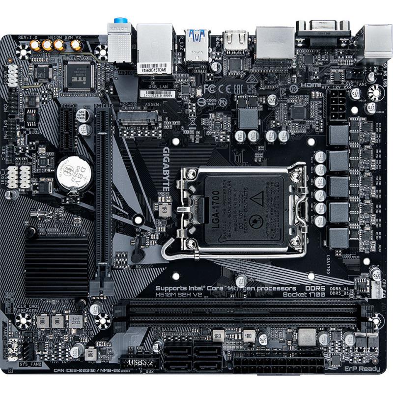 Pllakë amë Gigabyte H610M S2H V2, DDR5, socket LGA1700, e zezë