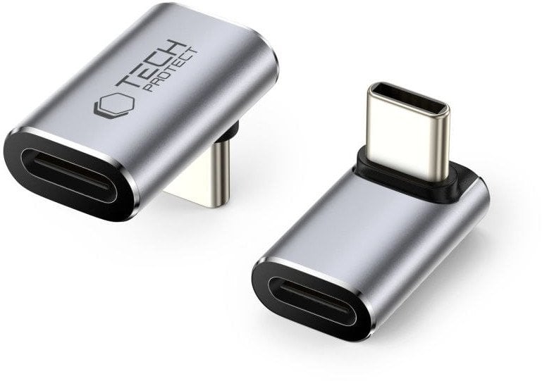Adapter këndor USB C Tech-Protect UltraBoost AA02, USB4, 100W, gri