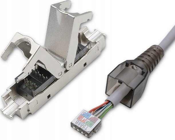 Prizë RJ45 Qoltec 54540, CAT6 STP, toolless, gri