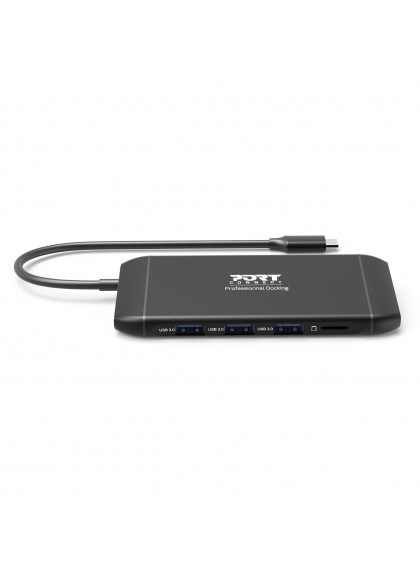 USB Hub USB-C Portdesign, 4K, 100W, 7 pajisje, e zezë