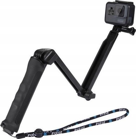 Monopod dorezë 3 në 1 Puluz Three Arm Grip, për GoPro SJCAM Xiaomi, plastikë, i zi