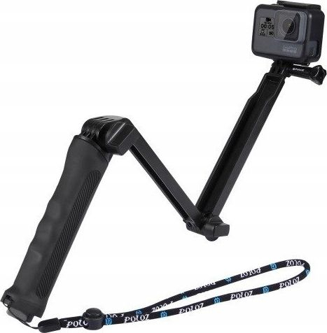 Monopod dorezë 3 në 1 Puluz Three Arm Grip, për GoPro SJCAM Xiaomi, plastikë, i zi