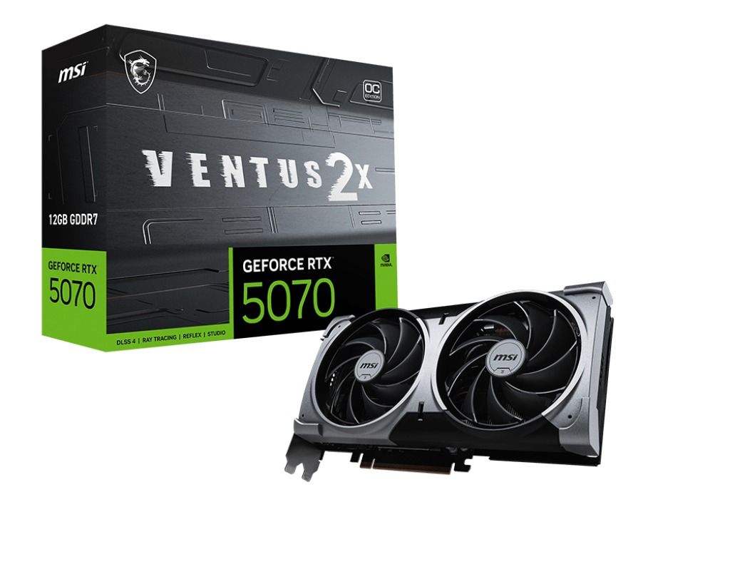 Karta grafike MSI GeForce RTX 5070 Ventus 2X OC, 12GB GDDR7, DLSS 4