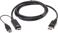 Kabllo HDMI në DisplayPort Aten 2L-7D02HDP, 1.8m, True 4K, e zezë