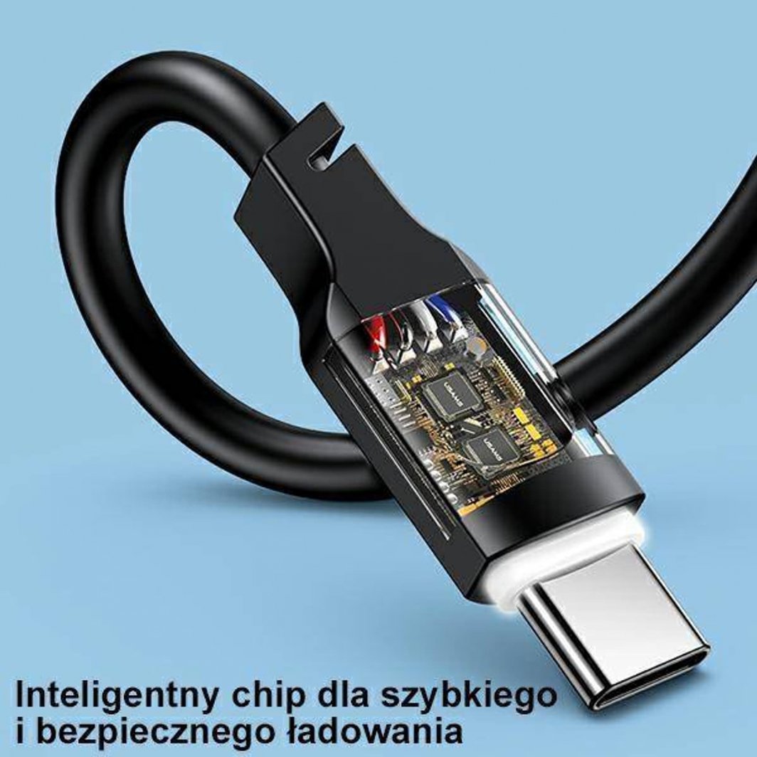 Kabllo USB Usams USB C në USB C Lithe, 1.2 m, 100W, e gjelbër
