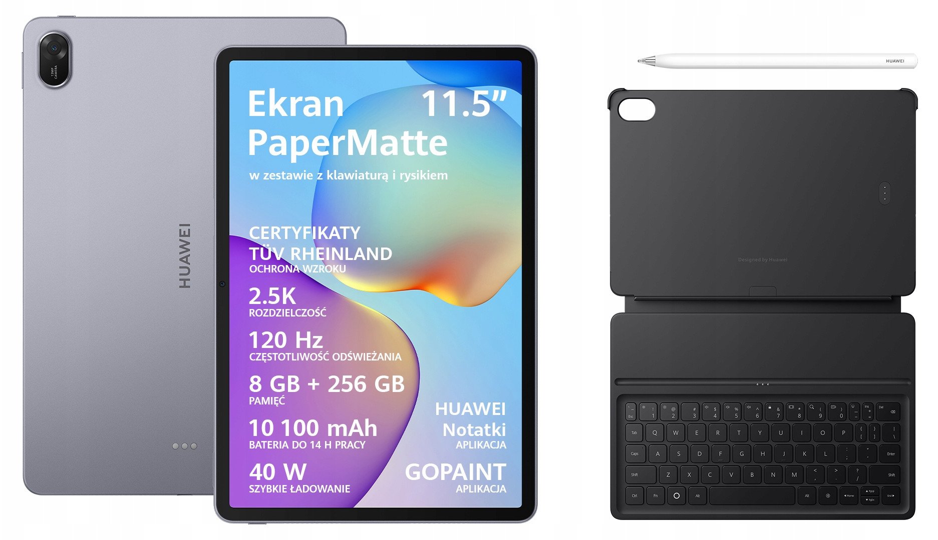 Tablet Huawei MatePad 11.5" 2025, 8GB 256GB WiFi, me tastierë dhe stylus, gri