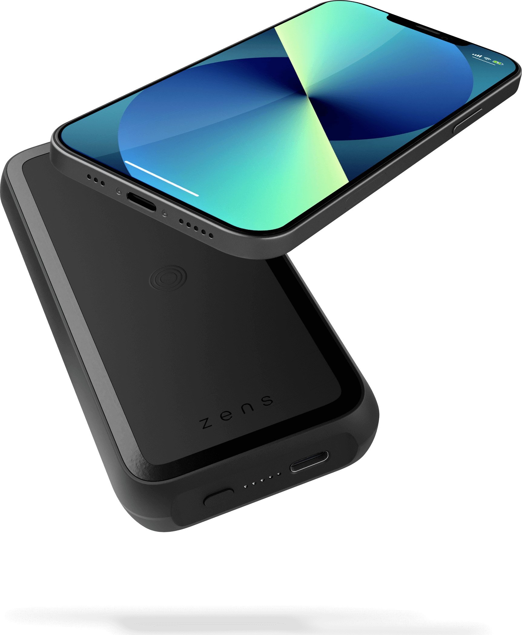 Powerbank ZENS Magnetic Single, 10000 mAh, me qëndrim, i zi