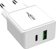 Karikues muri Ansmann HC218PD, 18W, USB A dhe USB C, i bardhë