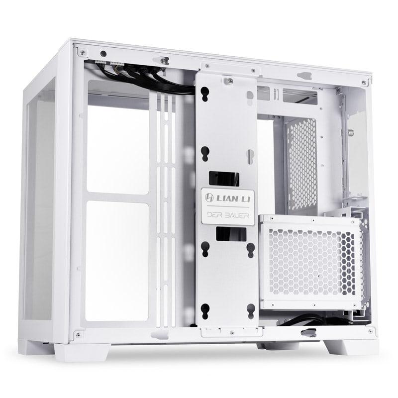 Kasa PC Lian Li O11 Dynamic Mini Snow Edition, ATX Micro ATX Mini ITX, xham i temperuar, e bardhë