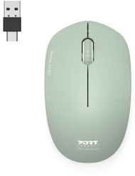 Maus pa kabllo PORT Connect, 1600 DPI, USB A USB C, jeshil olive