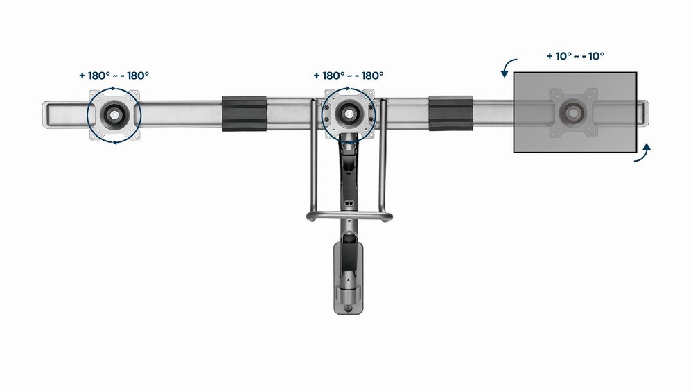 Mbajtëse monitori MA-WA3-01, 17-27", 6kg, VESA 100x100, 3 Ekrane, e hirtë