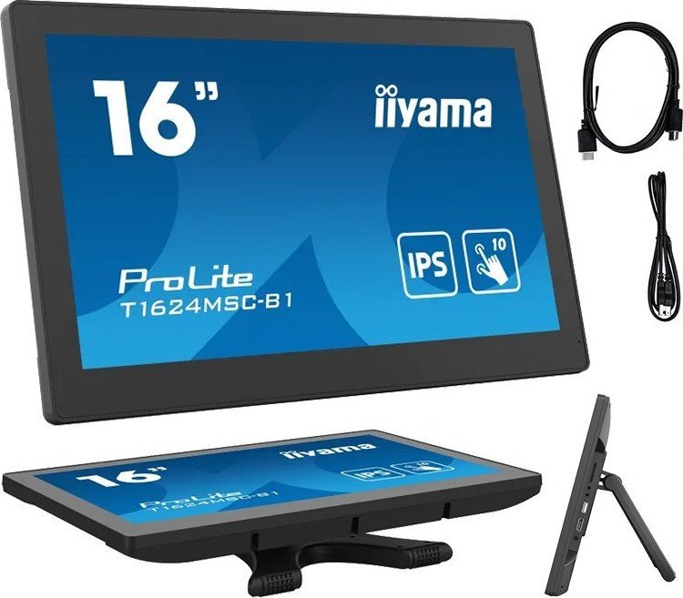 Monitor me prekje iiyama ProLite T1624MSC-B1, 15.6", Full HD, i zi