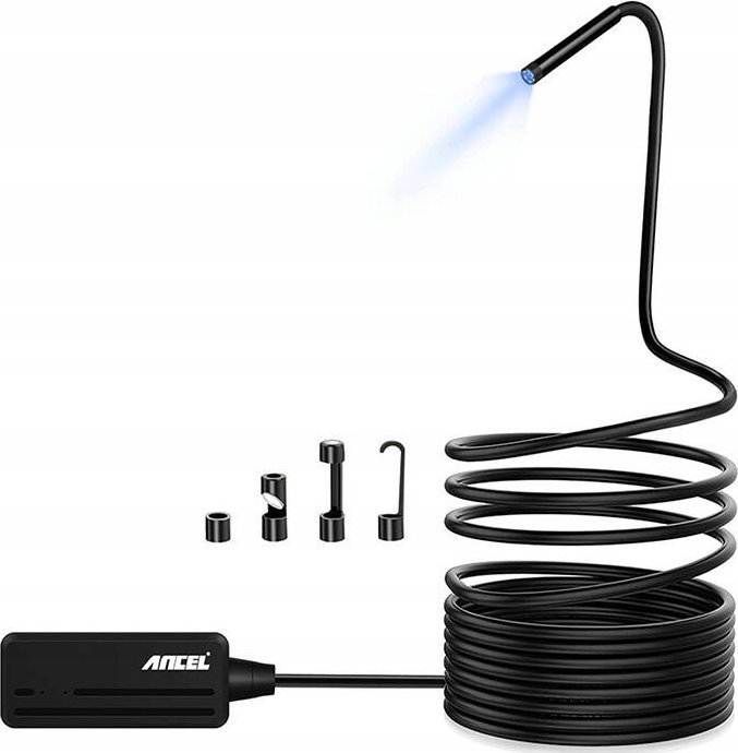 Kamerë endoskopike WiFi Ancel W655, lidhje me telefon, dritë LED, e zezë