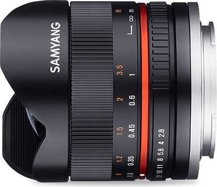 Objektiv Samyang 8mm F2.8 Fisheye II, për Sony E, i zi