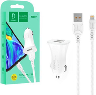 Karikues makine për çakmak Baseus, 3A, 2 porta USB, me kabllo për iPhone, i zi