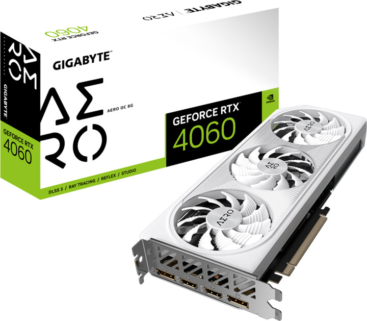 Kartelë grafike GIGABYTE GeForce RTX 4060 AERO OC 8G, 8GB GDDR6
