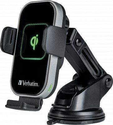 Mbajtëse telefoni për veturë Verbatim FWC-02, karikim induktiv Qi, e zezë