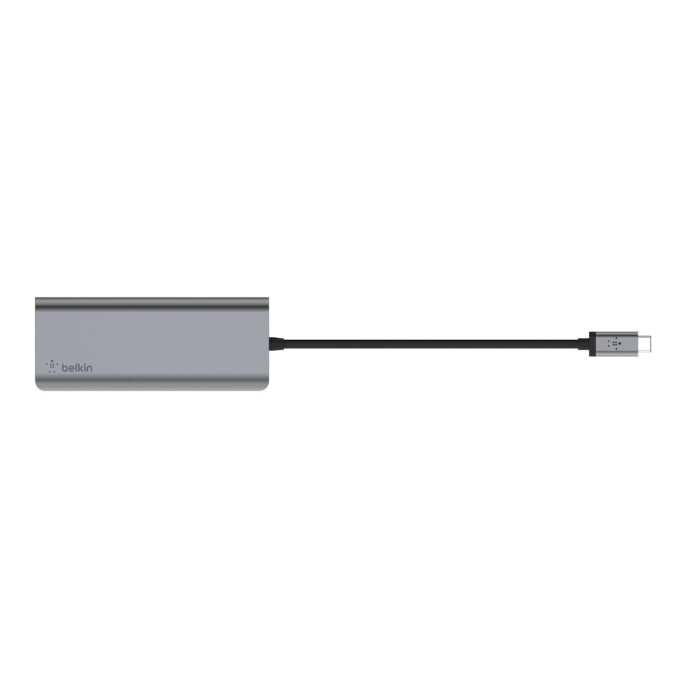 Qendër USB-C Belkin 6-në-1, 4K HDMI, 100W PD, Ethernet, SD, i hirtë