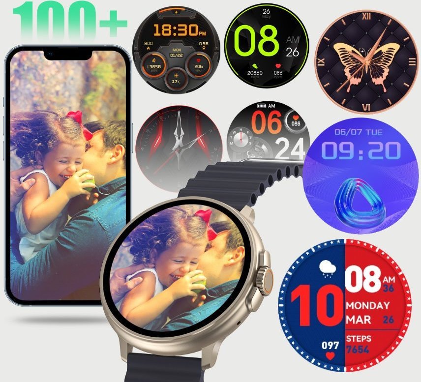 Ora inteligjente Rubicon RNCF15, ekran 1.39", Bluetooth, e zezë