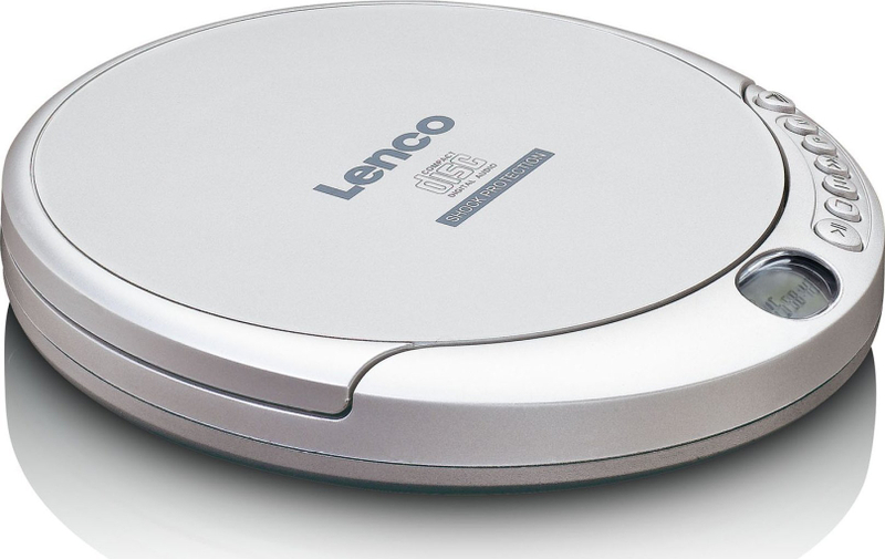CD player portativ Lenco CD-201, MP3, ekran LCD, argjendtë