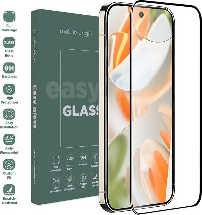 Xham mbrojtës Mobile Origin EasyGlass për Google Pixel 9 Pro XL, rezistent ndaj goditjeve, transparencë e lartë