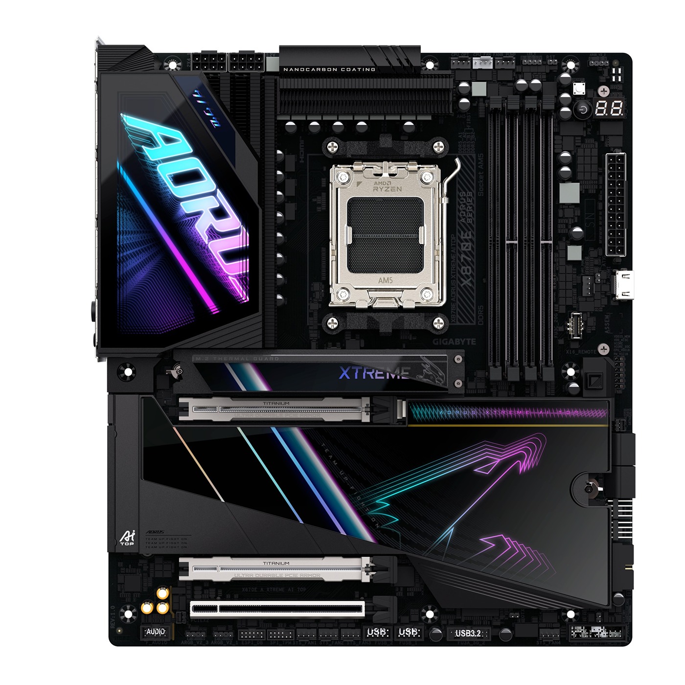 Pllakë amë Gigabyte X870E AORUS XTREME AI TOP, ATX, AM5, DDR5 8800 MHz, Wi-Fi 7, e zezë