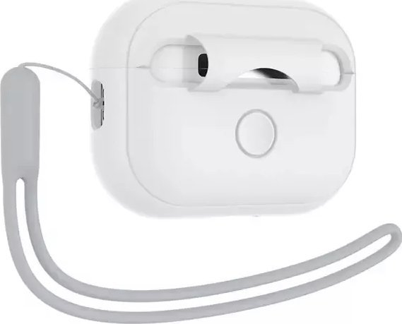Mbështjellës silikoni Spigen Silicone Fit Strap për AirPods Pro 1/2, me rrip, i bardhë