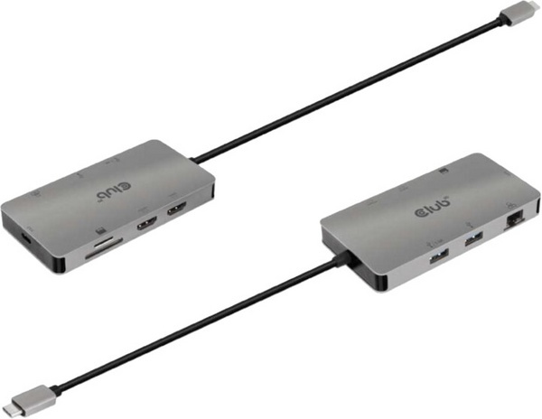 [OUTLET] Docking station Club3D USB-C 3.2 - 2xHDMI, 2xUSB-A, RJ45, SD/ Micro SD, USB-C (F)