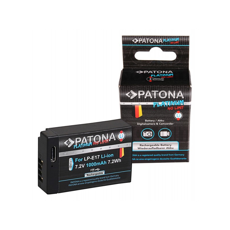 Bateri PATONA Platinum me hyrje USB-C për Canon LP-E17