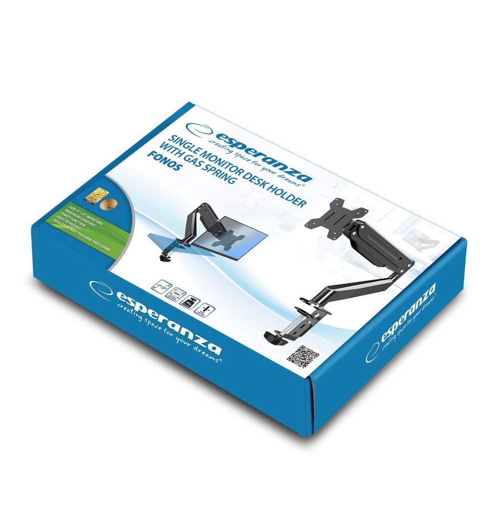 Mbajtëse për monitor Esperanza ERW019, 68.6 cm (27"), e zezë