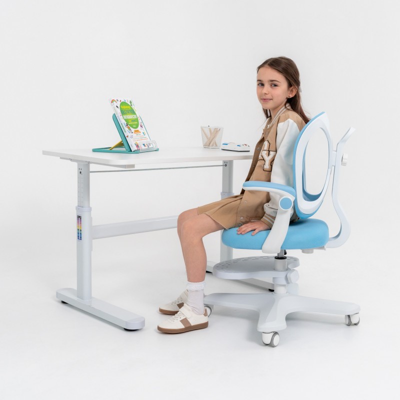 Karrige zyre ergonomike Huzaro Mark Adler Junior 4.6, rrotulluese, për fëmijë, blu