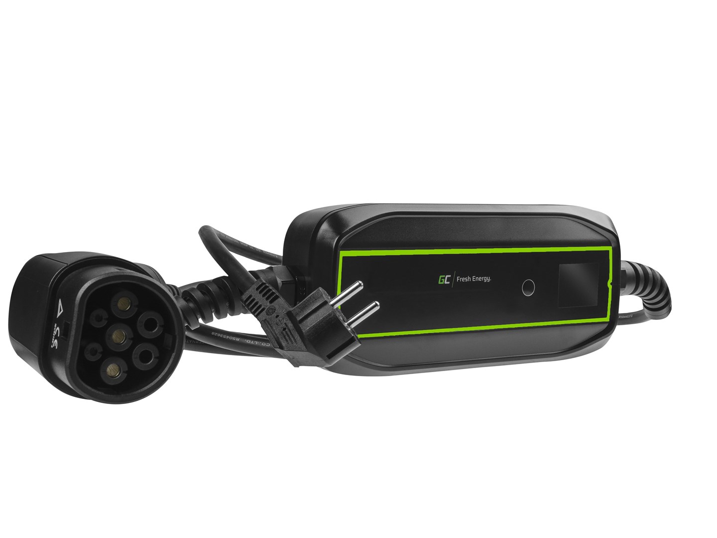 Karikues mobil për vetura elektrike Green Cell PowerCable EV16, 3.6kW, prizë Type 2 Schuko, kabllo 6.5m, i zi
