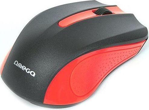 Maus Omega OM-05G, wireless, USB, i zi dhe i kuq