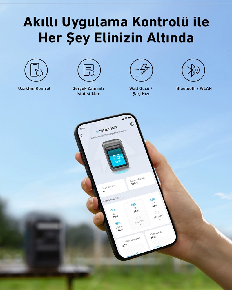 Stacion portativ energjie Anker SOLIX C300X, bateri LiFePO4, shumë porta AC USB, i zi