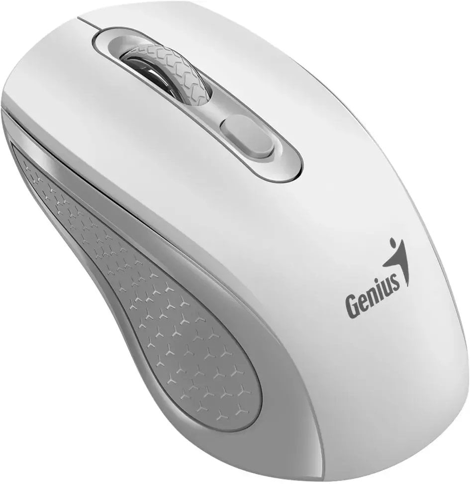 Безжичен глушец Genius NX-8025S, оптички, копче Windows Copilot, бело и сиво