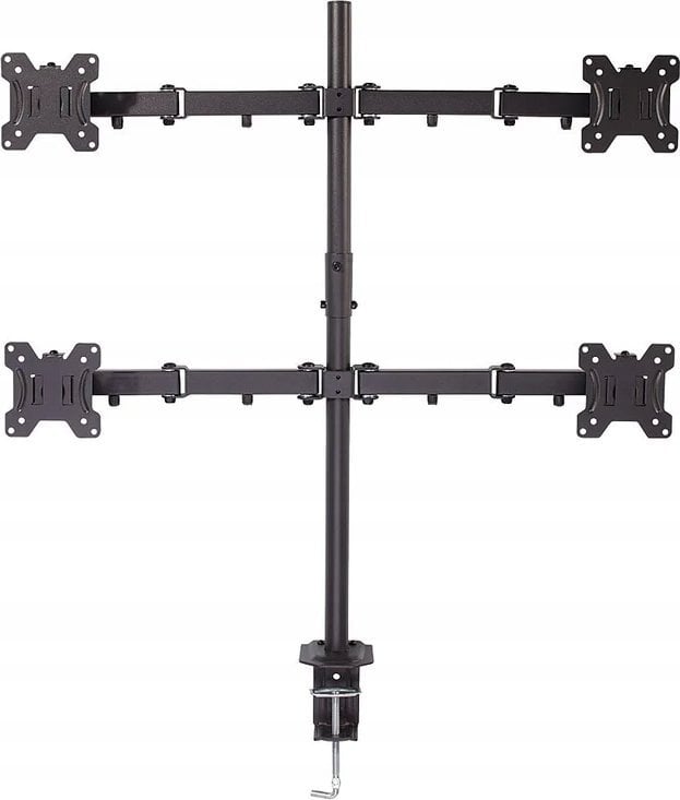 Mbajtëse tavoline për monitorë Lindy 40659, për 4 monitorë 17" 28", çelik, e zezë