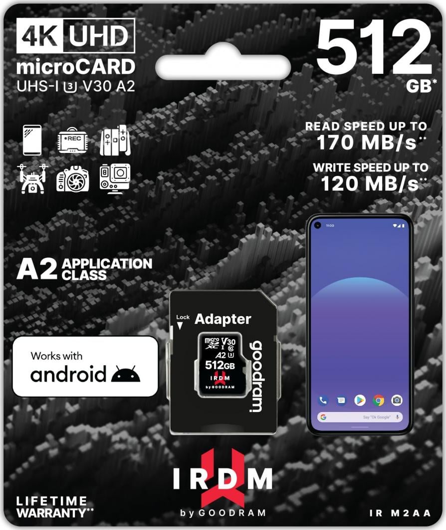 Kartë memorie Goodram IRDM M2AA, 512GB, MicroSDXC UHS I, Class 10